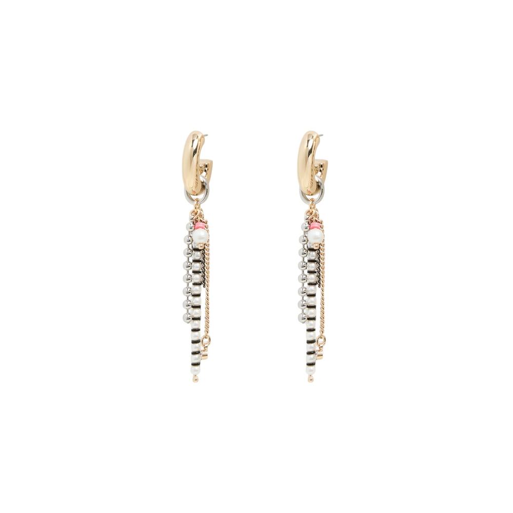 ELSIE FRIEDA Small Hoop with Optional Mixed Fringe Earrings in Razzle Dazzle